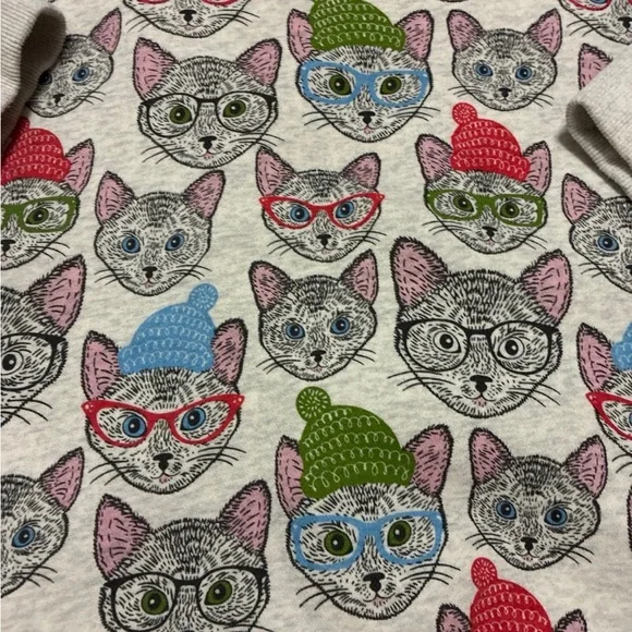 Cat Print Sweatshirt - Multicolor SM Wardrobe brand - Picture 3 of 7